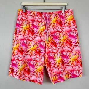 Vilebrequin Crab Balloons Light Swim Shorts Men XXL Mesh Lined Trunks Board AOP